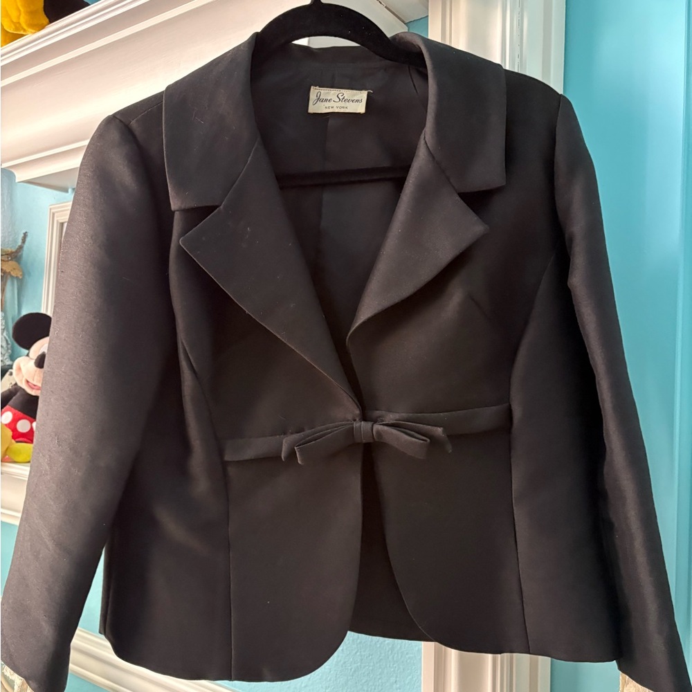 Black Bow-Detail Women's Blazer